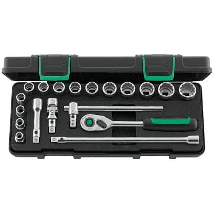STAHLWILLE 96021180 - Assortiment de clés à douille 3/8'' Carré, anneau (QR) (19 pcs.)