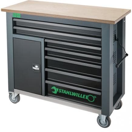 STAHLWILLE 85010621 - Etabli mobile anti-basculement avec armoire et 7 tiroirs