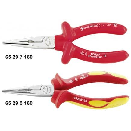 STAHLWILLE 65298160 - Pinces à becs demi-ronds VDE avec tranchant