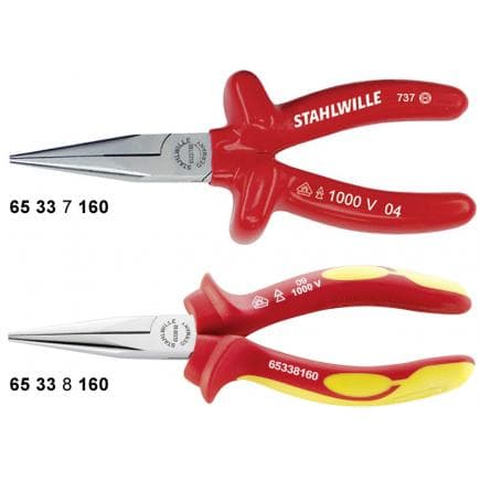 STAHLWILLE 65338160 - Pinces à becs demi-ronds VDE, longs