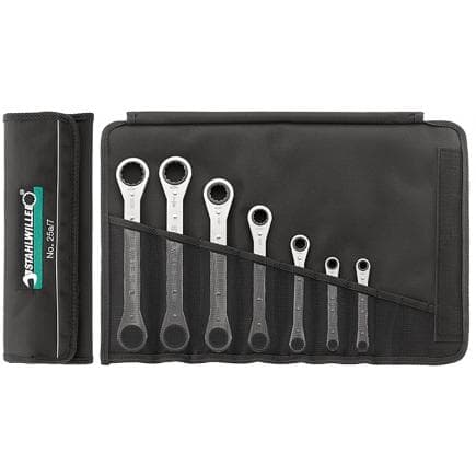 STAHLWILLE 96415601 - Set Clés à cliquet doubles, dans une trousse à outils enroulable.