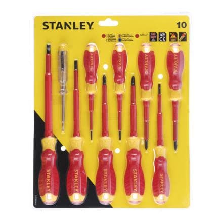 STANLEY STHT60032-0 - Jeu de tournevis à lame isolée VDE avec testeur (9 pcs.)