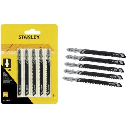 STANLEY STA27025-XJ - Jeu de lames en bois mixtes avec fixation en « T » (5 pièces)