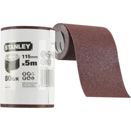 STANLEY STA31441-XJ - 1/2 Rouleau de ponçage non percé en rouleau 115mm x 5m