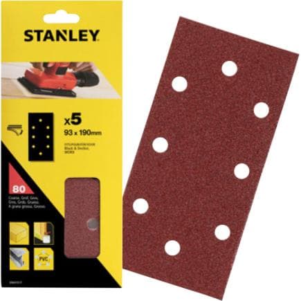 STANLEY STA31522-XJ - Feuilles velcro 93x190 mm perforées pour B&D (multipack)