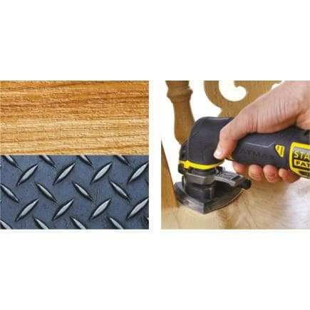 STANLEY STA31730-XJ - Feuilles abrasives triangulaires avec raccords rapides grains assortis (multipack)