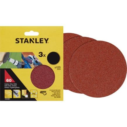STANLEY STA32077-XJ - Disques de ponçage velcro avec raccord rapide 125 mm (multi-pack)