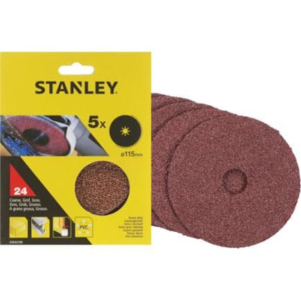 STANLEY STA32165-XJ - Disques de ponçage en fibre pour meuleuses d’angle 115 mm (multi-pack)