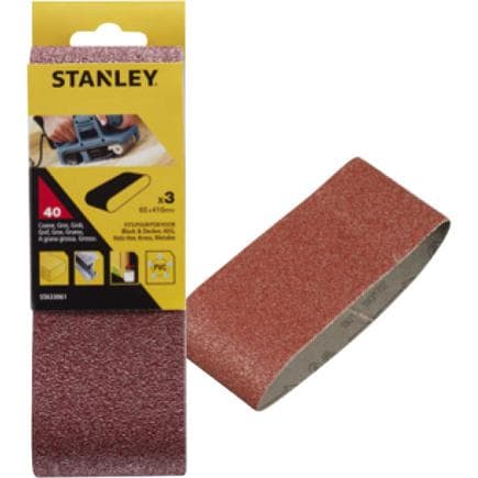 STANLEY STA33066-XJ - Courroies abrasives 65x410 mm pour ponceuses à bande (multi-pack)