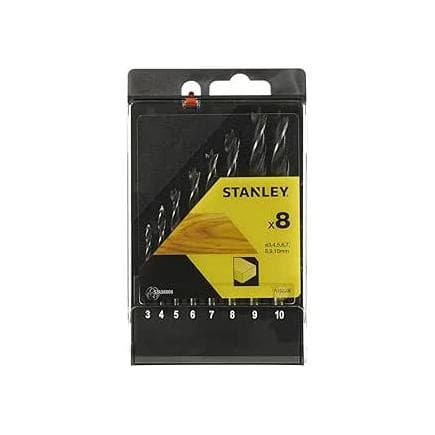STANLEY STA56006-QZ - Jeu de forets hélicoïdaux pour bois en boîte (8 pièces)