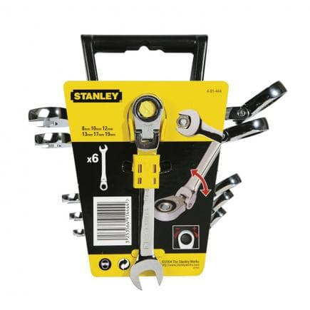 STANLEY 4-91-444 - Jeu de 6 clés à cliquet mixtes réversible et articulé (2 pcs.)