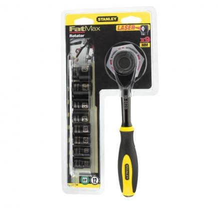 STANLEY 0-94-606 - Jeu 9 pcs cliquet `` rotator " Fatmax® + douilles - attache 3/8" (3 pcs.)