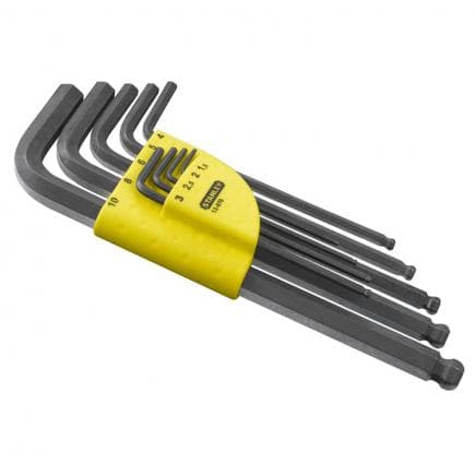 STANLEY 1-13-976 - Série 9 pcs. Clés mâles courbés à six hexagonale câble - mm.