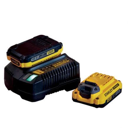 STANLEY SFMCB12D2-QW - Kit de démarrage avec 2 batteries V20 2 x 2.0Ah et chargeur