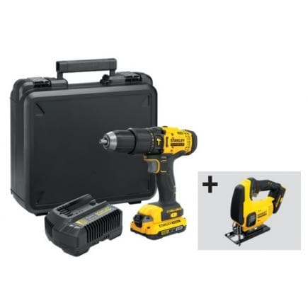 STANLEY SFMVERS4-IT - Jeu de visseuses à percussion 18V avec scie sauteuse 18V