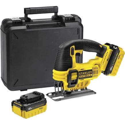 STANLEY SFMCS650M2K-QW - Scie sauteuse sans fil 18 V 4,0 Ah (avec 2 batteries, chargeur et mallette de transport)