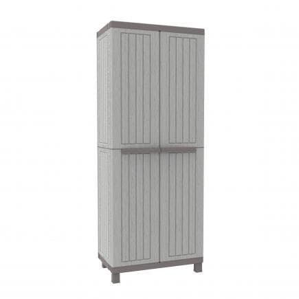 TERRY 1002723 - Armoire en plastique finition bois 2 portes 3 étagères 68x39x170 cm.