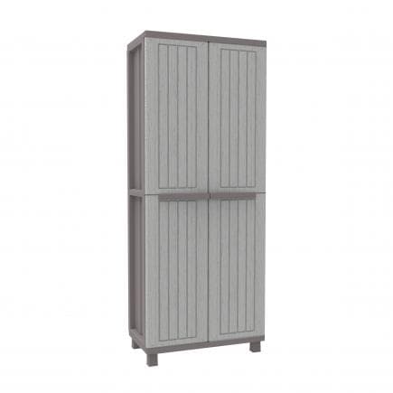TERRY 1002716 - Armoire en résine plastique 2 portes porte-balais 68x37,5x170 cm