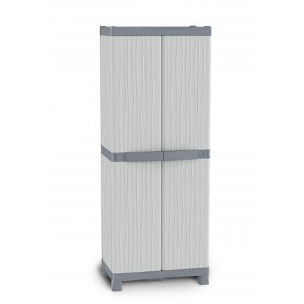 TERRY 1002566 - Armoire d’extérieur 2 portes 4 étagères 2 bacs 70x43,8x181,8 cm