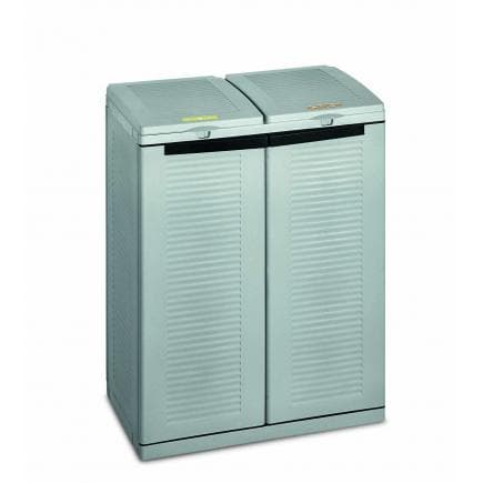 TERRY 1102283 - Armoire en résine couleur grise d'extérieur pour tri sélective - 2 portes