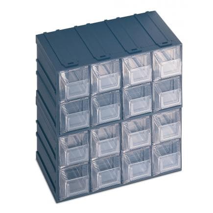 TERRY 1000015 - Élément à tiroirs pour petites pièces avec porte-étiquette 16 tiroirs 20,8x13,2x20,8