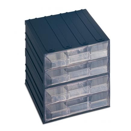 TERRY 1000021 - Élément à tiroirs pour petites pièces avec porte-étiquette 4 tiroirs avec séparateur 20,8x22,2x20,8