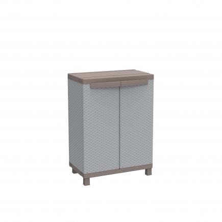 TERRY 1002815 - Armoire en rotin 2 portes 1 étagère 68x39x91,5 cm