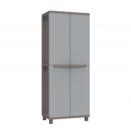 TERRY 1002816 - Armoire en rotin 2 portes 4 étagères 68x37,5x170 cm