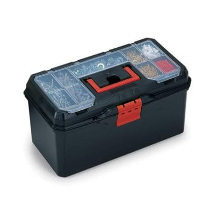 TERRY 1001163 - Caisse à outils avec plateau et organisateur sur le couvercle - Noir/Rouge