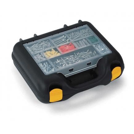TERRY 1002295 - Mallette à perceuse avec rangement pour petites pièces et tapis adhésif ignifuge - Noir/Jaune