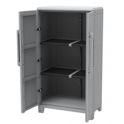 TERRY 1002921 - Armoire à 2 portes avec 2 étagères modulaires 78x43,6x143 cm