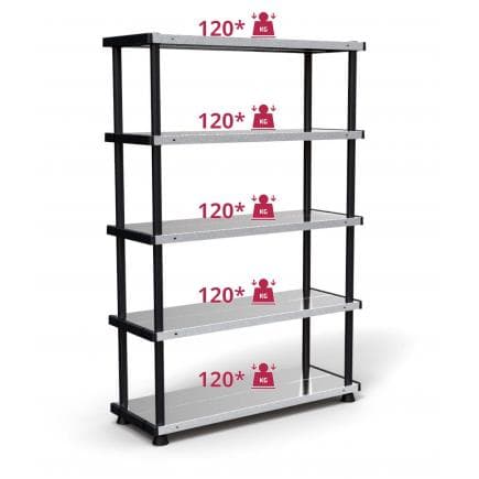 TERRY 1003054 - MP SHELF 120R - Unité d’étagère métal/plastique à 5 étagères