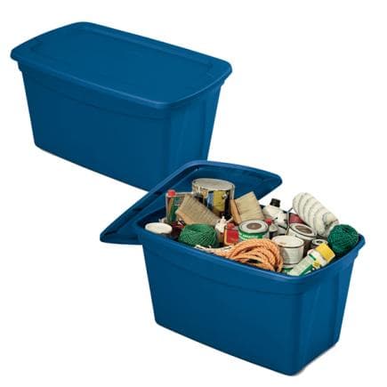 TERRY 1002784 - Conteneur multi-usages avec couvercle 114 litres bleu 82,4x50,5x44 cm