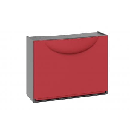 TERRY 1003097 - Rangement à chaussures en plastique - Capacité 3 paires - Rouge/Gris