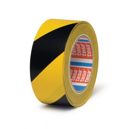 TESA - Ruban adhésif de marquage au sol jaune/noir 33 m x 50 mm