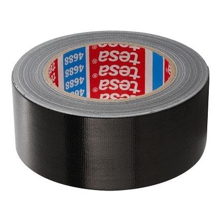 TESA - Ruban toilé standard recouvert de polyéthylène noir 50 m x 50 mm