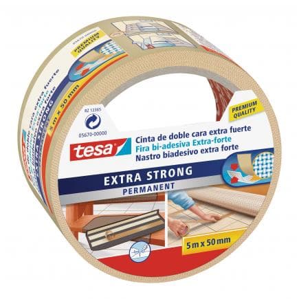 TESA - Ruban adhésif double face toilé pour sols tenue extra forte