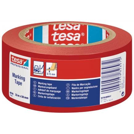 TESA - Ruban adhésif de signalisation de surfaces en PVC rouge