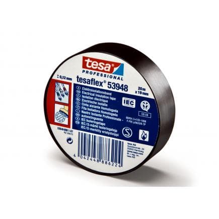 TESA - Ruban isolant auto-extinguible professionnel noir