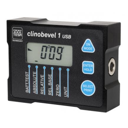 TESA TECHNOLOGY S53220194 - CLINOBEVEL 1 clinomètre numérique USB avec 4 surfaces magnétiques et logiciel CLINOSOFT