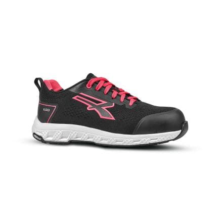 U-POWER RE20046-37 - Chaussures de Sécurité MAYA ESD S1PS HI HRO FO SR Low, Noir/Fuchsia