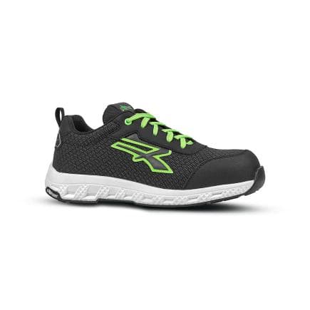 U-POWER RE20064-43 - Chaussures de Sécurité MITCH ESD S3S CI HI HRO FO SR Low, Noir/Vert ffluo