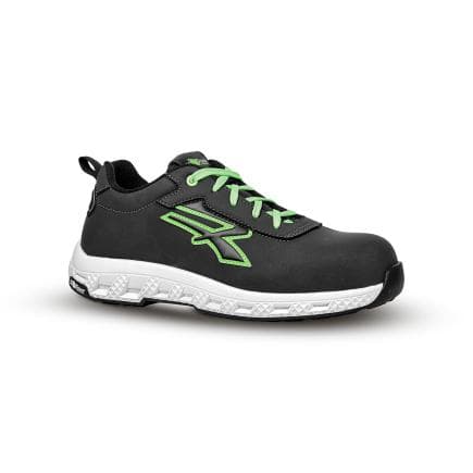 U-POWER RE20114-42 - Chaussures de Sécurité ADAK ESD S3S CI HI HRO FO SR Low, Noir/Vert ffluo