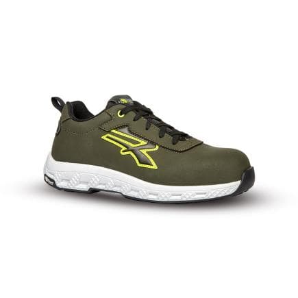 U-POWER RE20124-42 - Chaussures de sécurité SHADOW ESD S3S CI HI HRO FO SR Low, vert foncé/jaune ffluo