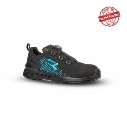 U-POWER RV20384-44 - Chaussures de sécurité basses FLUX ESD S3S CI FO SR, Noir/Bleu clair