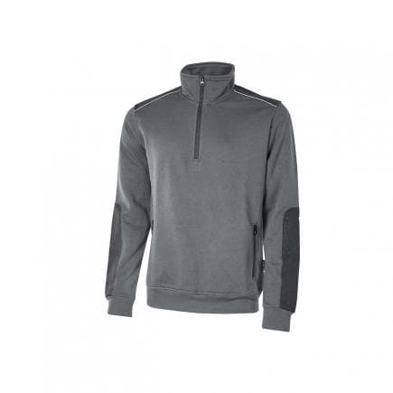 U-POWER EY142GM-L - Sweat semi-zippé brossé Cushy Grey Meteorite