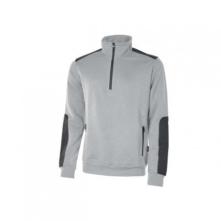 U-POWER EY142GS-L - Sweat semi-zippé brossé Cushy Grey Silver