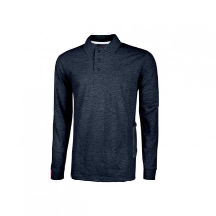 U-POWER EY144DB-M - Polo manche longues en coton piqué Live Deep Blue (lot muliple)