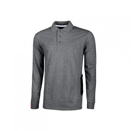 U-POWER EY144GM-XL - Polo manche longues en coton piqué Live Grey Meteorite (lot muliple)