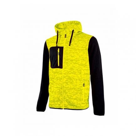 U-POWER EY174YF-M - Sweat zippé Rainbow Yellow Fluo